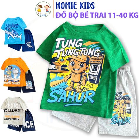 Đồ Bộ Cho Bé Trai 11 40 Kg Set Quần Áo Trẻ Em 1 12 Tuổi Cotton Chính Phẩm In Hoạt Hình Hot Trend