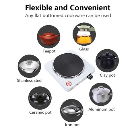 Portable Electric Single Burner Stove Hot Plate W Cast Iron Countertop White EBay