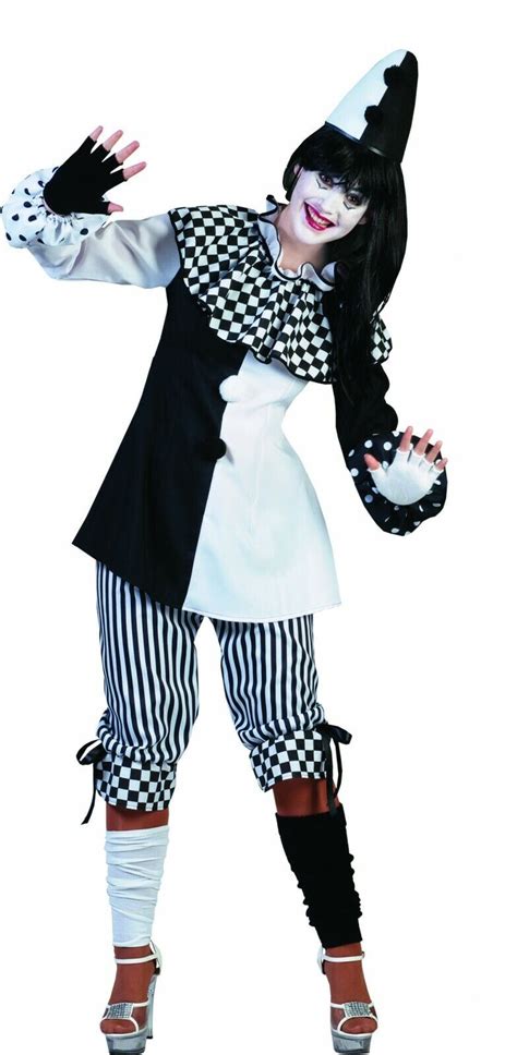 Pierrot Harlekin Kost M Clown Pantomime Damen Herren Partnerkost M