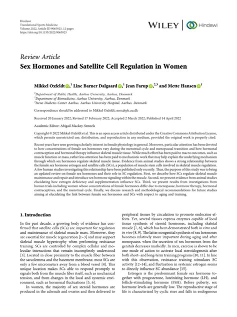 PDF Sex Hormones And Satellite Cell Regulation In Women