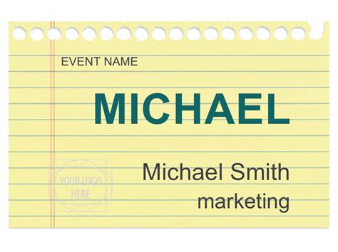 Free Vertical Name Badge Template