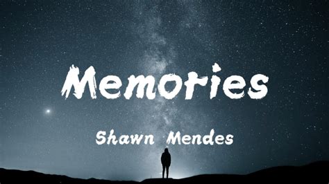 Shawn Mendes Memories Lyrics YouTube