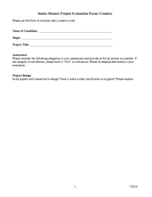 Fillable Online Manoa Hawaii Senior Honors Project Evaluation Form