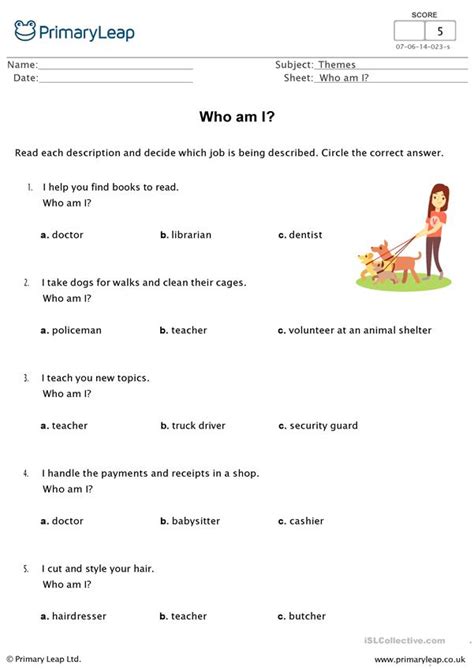 Members Of The Community Who Am I English Esl Worksheets For Distance Learning And Physical