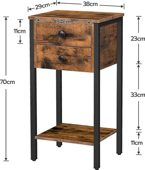 Exxen Bijzettafel Met Laden Nachtkastje Hoge Banktafel