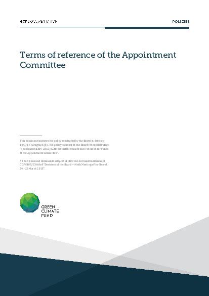 Terms of reference of the Appointment Committee | Green Climate Fund