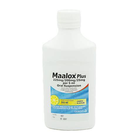 Maalox Plus Oral Suspension Lemon Flavour 250ml Inish Pharmacy Ireland