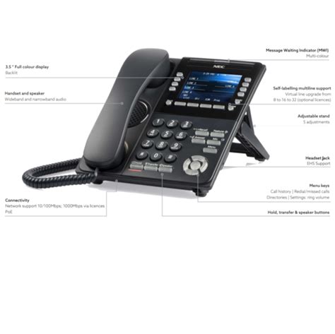 Nec Itk 8lcx 1 Bk Ip Color Self Labeling Telephone New