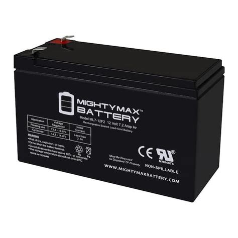 MIGHTY MAX BATTERY ML7 12F2 12 Volt 7 AH F2 Terminal Rechargeable