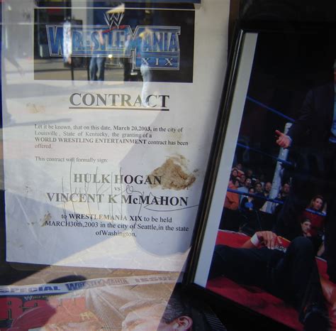 Picture of Mr. McMahon's and Hulk Hogan's WrestleMania XIX Contract ...