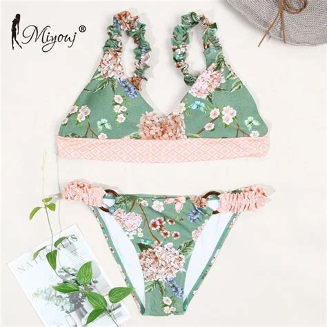 Miyouj Sexy Floral Bikini 2019 Ruffle Biquini Feminino Swimsuit Print