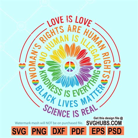 Lgbtq Pride Sunflower Svg Sunflower Rainbow Svg Gay Pride Sunflower Svg