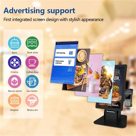 Fast Food Restaurant Prepaid Cashless Smart Touch Screen Self Ordering