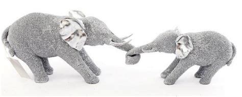 Silver Beaded Elephants Two Piece Mother Calf Man Sanctuary