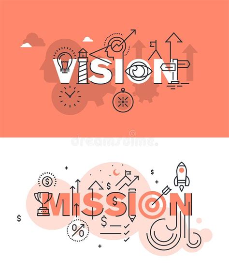 Mission Vision And Values Diagram Stock Vector Illustration Of Guide