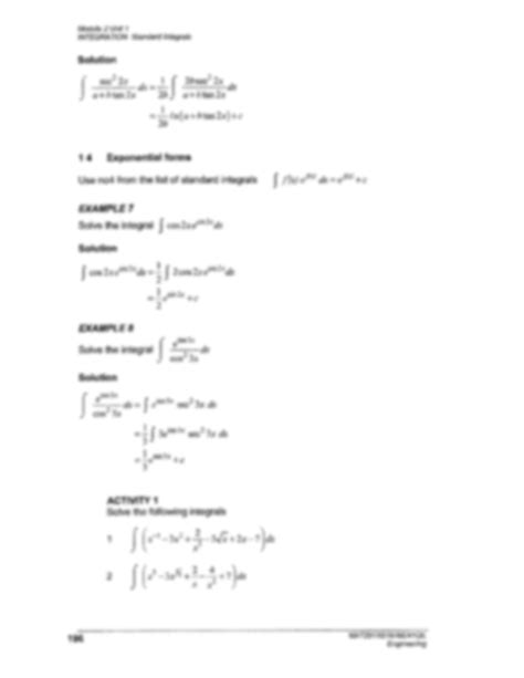 Solution Maths Standard Integrals Examples Studypool