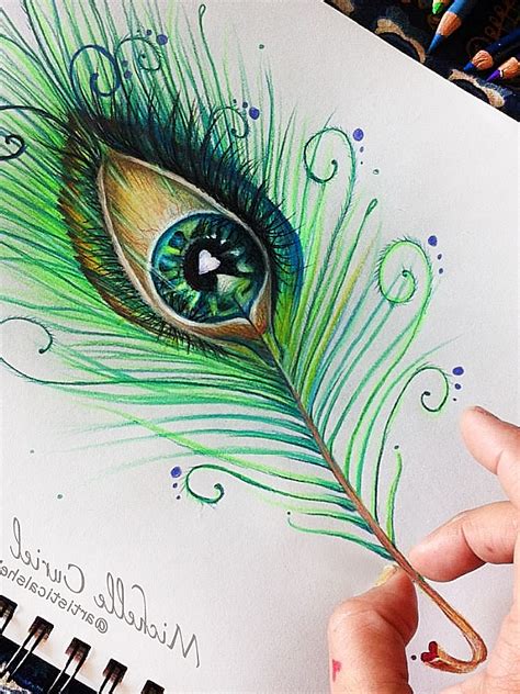 Peacock Feather Eye Drawing Art Ideas Will Really Influence Your ...