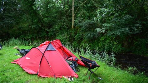 Wild Camping Scotland In The Rain Hot Tent Campfire Cooking Outdoors