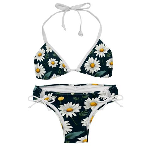 Daisy Stylish Bikini Set With Detachable Sponge Adjustable Strap Pack Beach Ready