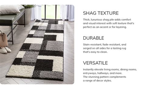 Amazon Ruglots Modern Shag Geometric X X Area Rug