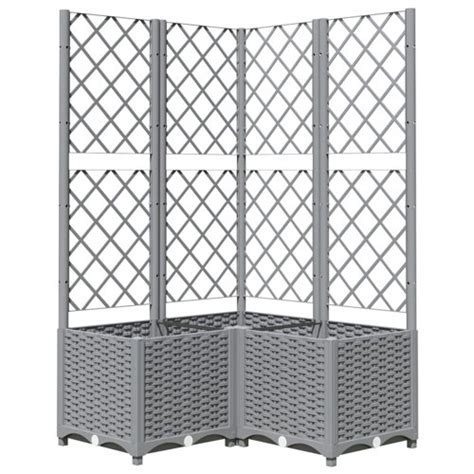 Rosalind Wheeler Garden Planter With Trellis Light Grey X X Cm Pp