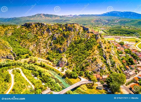 Knin Fortress And Krka River Aerial View Stock Image Image Of