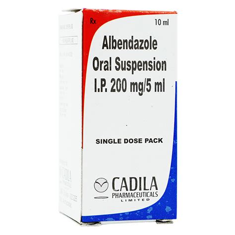 Buy ALBENDAZOLE (CADILA) Suspension 10ml Online at Upto 25% OFF | Netmeds