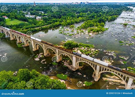 Aerial Shot Of The Beautiful Historic Csx A Line Bridge Across The