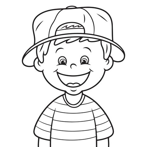 Boy Full of Happiness coloring page for kids cute colouring book page ...