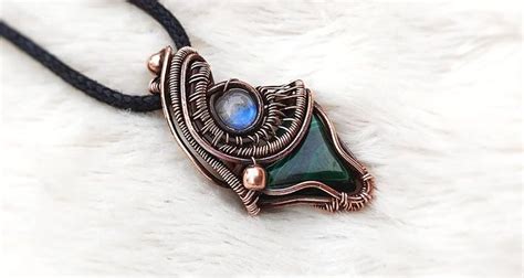 Malachite Wire Wrapped Pendant Wire Weaving Technique G Wire Wrap