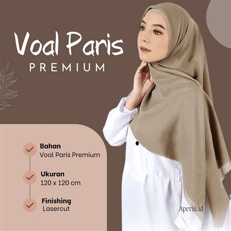 Jual Hijab Voal Paris Premium Jumbo Segi Empat Premium Bahan Voal