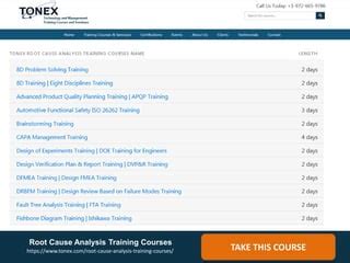 Root Cause Analysis Training Courses Ppt