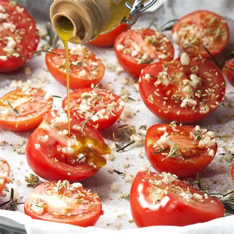 Recette Tomates cerise confites à l huile d olive ail et thym