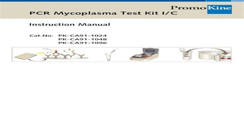 Pdf Pcr Mycoplasma Test Kit I C · The Pcr Mycoplasma Test Kit Has Been Designed For High