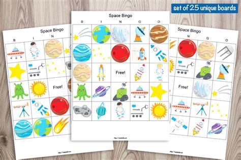 25 Printable Space Bingo Boards - Space Birthday Party Bingo – The ...