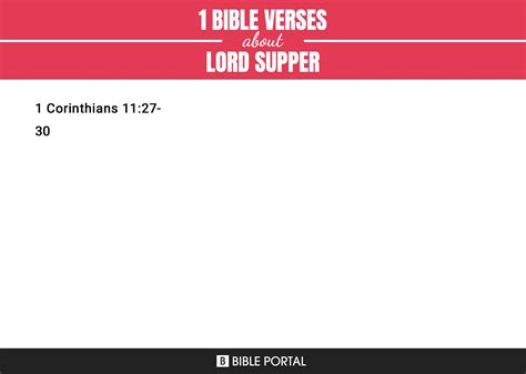 1 Bible Verses about Lord Supper