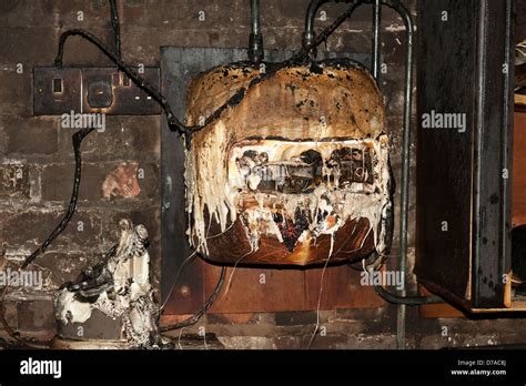 Hot Water Electric Heater Fire Melted Faulty Stock Photo Alamy