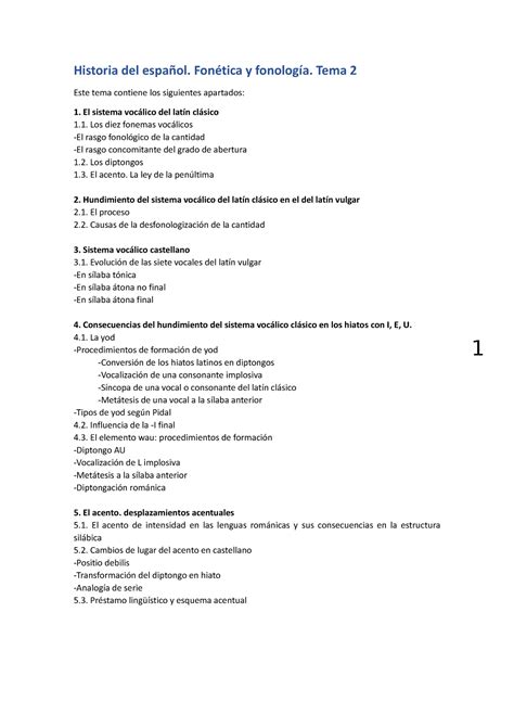 HEFF 2019 tema2 Apuntes del tema 2 Historia del español Fonética y