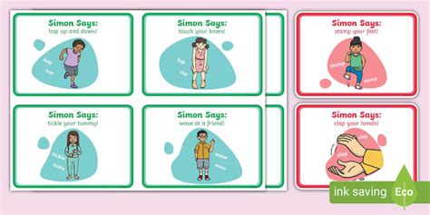 Simon Says Picture Cards Twinkl