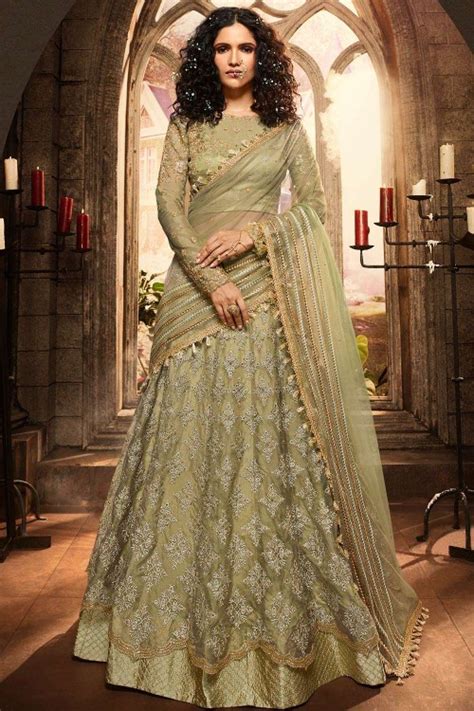 Snazzy Pastel Green Net Lehenga Choli Lc2329