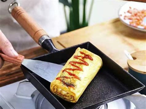 Omelette Pan/Egg Pan,Rectangle Frying Pan Mini Frying Pan Iron Omelette Pan
