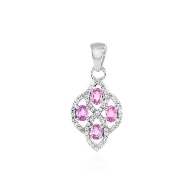 Strahlender Madagaskar Pink Sapphire Zirkon Silber Anh Nger