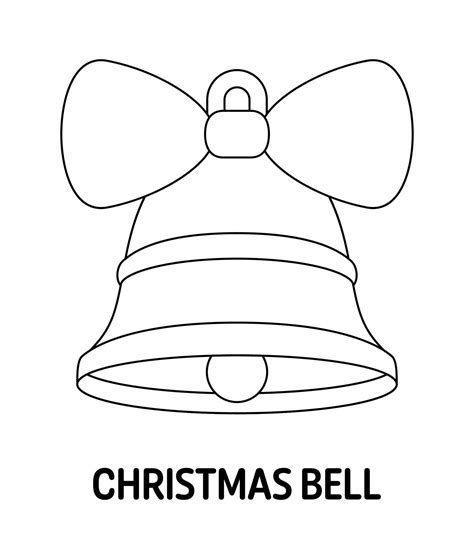 Coloring Page With Christmas Bell For Kids 12748273 Vector Art At Vecteezy