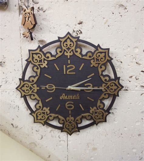 Laser Cut Decor Wooden Wall Clock DXF File - ARABIC CNC