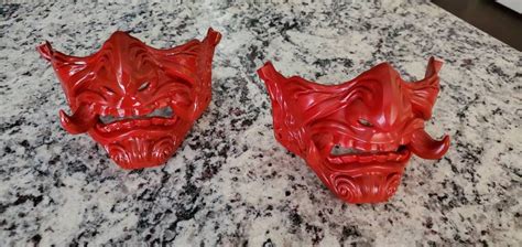 Quad Fang Oni Mask 3d Printed Resin Decorative Or Wearable Etsy