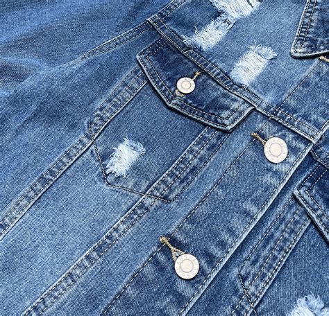 Długa damska kurtka jeansowa oversize niebieska x 761 IZZY DENIM