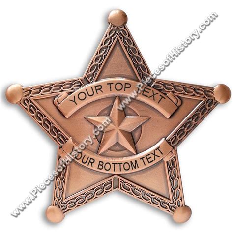 Western Badges Custom Badges Custom 5 Point Star Badges With Border