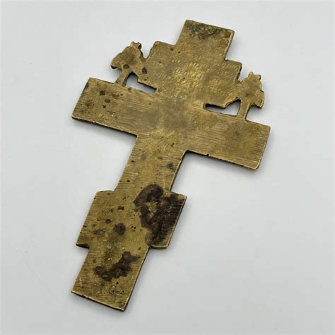 Крест киотный "Распятие Христово", латунь, литье, Российская империя ...