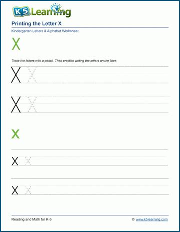 The Letter X Worksheets - Worksheets For Kindergarten