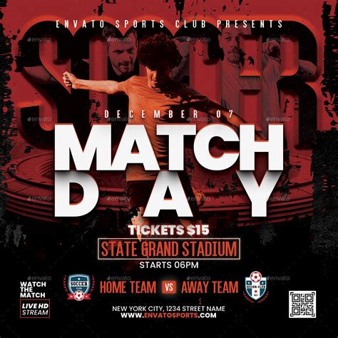 Soccer Flyer Match Day Print Templates Graphicriver